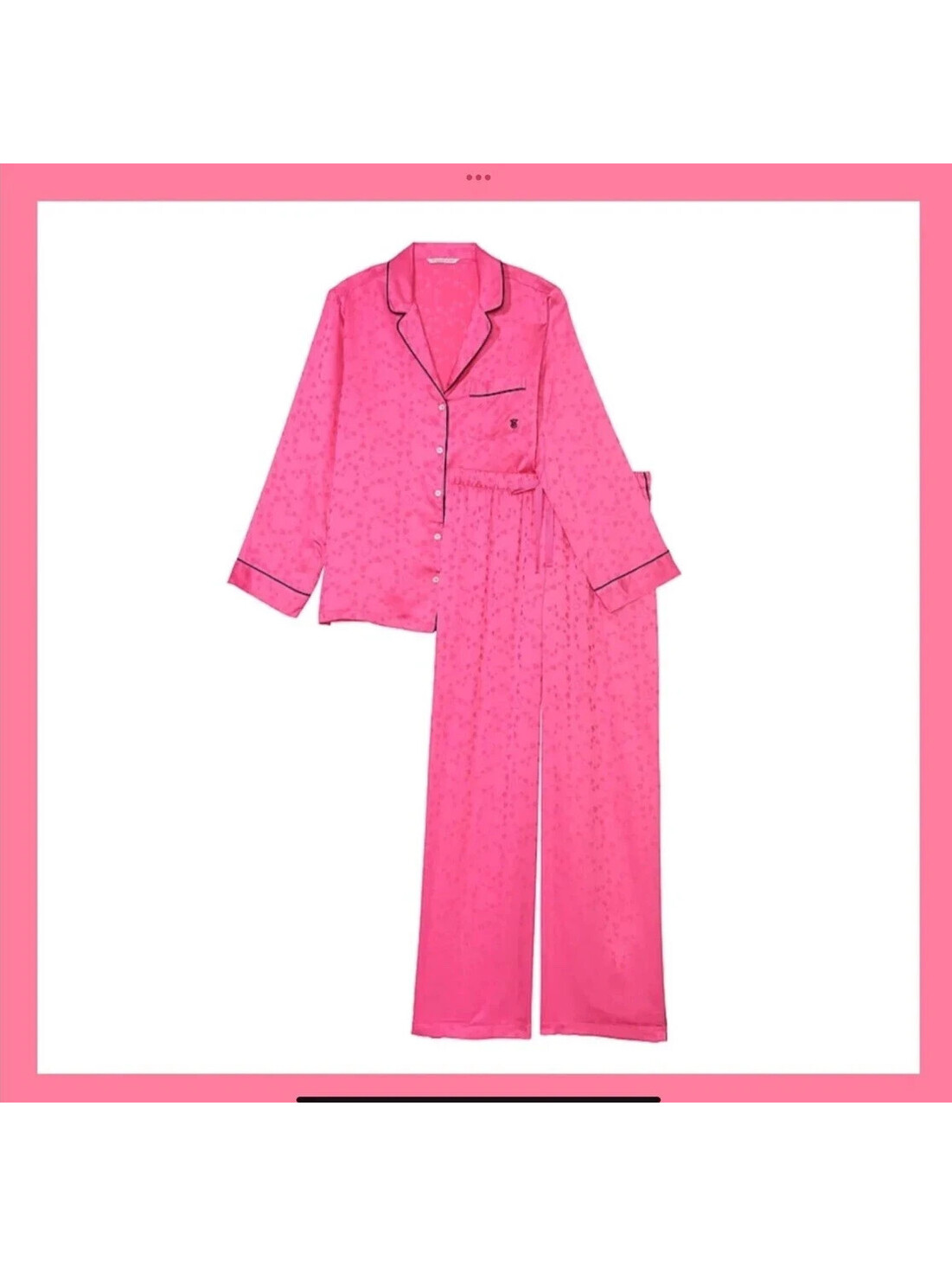 Victoria's Secret Satin Pj Set Hollywood Pink Pajama Top & Pants Nwt Xl